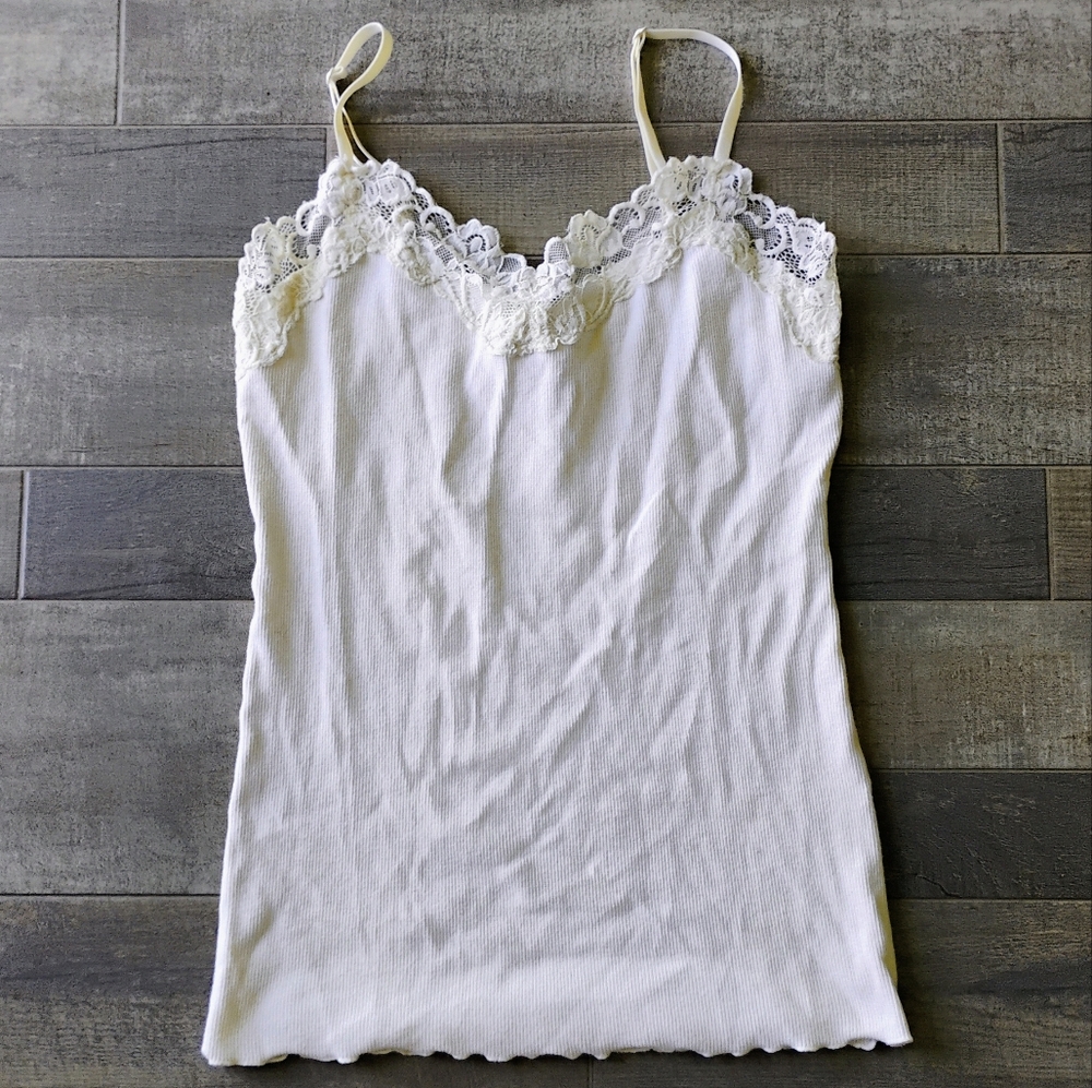 Banana Republic White Lace Camisole Tank Top